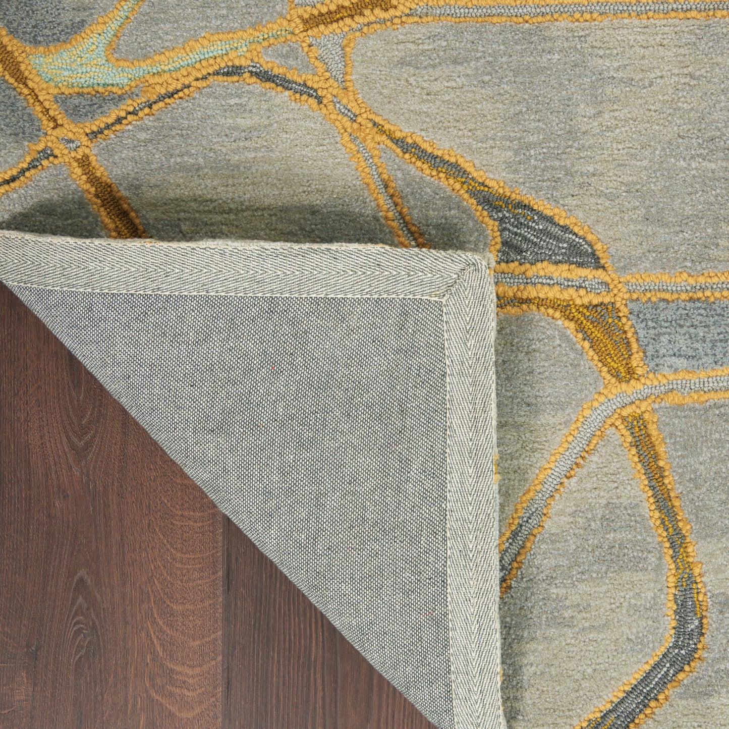 Nourison Home Symmetry  Grey Yellow  Contemporary