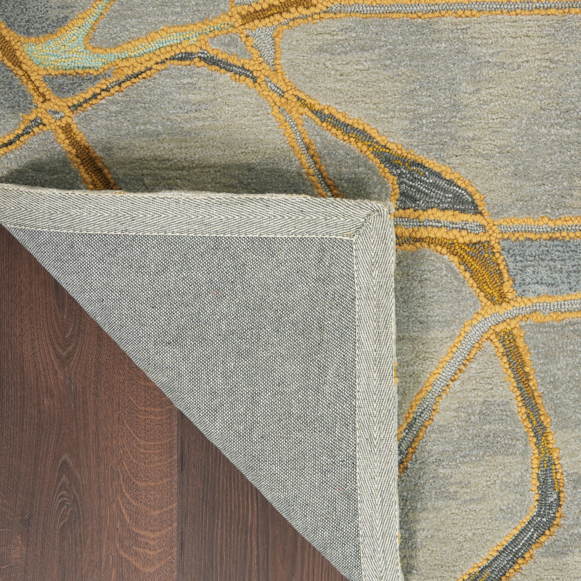 Nourison Home Symmetry  Grey Yellow  Contemporary