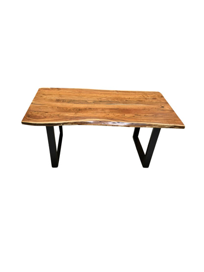 Eclectic Home Dining Table Live Edge Wood  Rectangle Dining Table Furniture