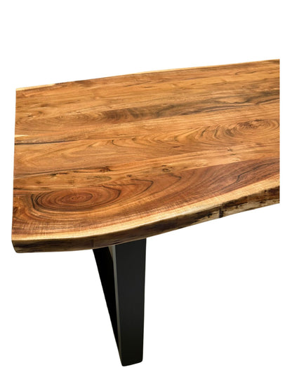 Eclectic Home Dining Table Live Edge Wood  Rectangle Dining Table Furniture