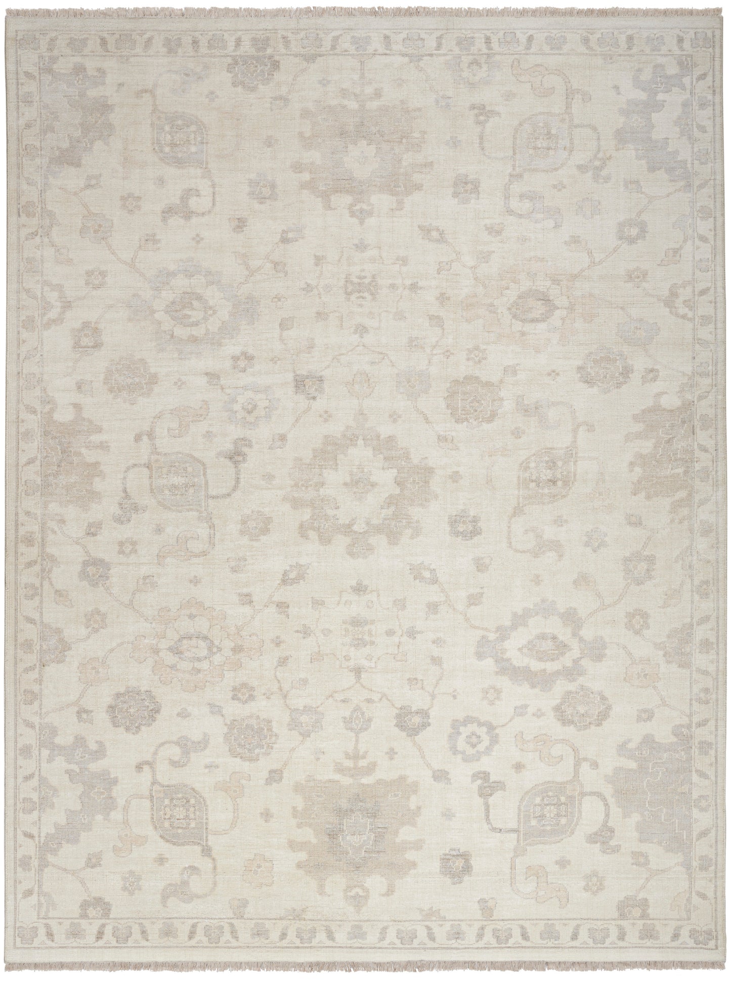 Nourison Home Aldora ALD14 Ivory Grey Traditional Hand Knotted Rug