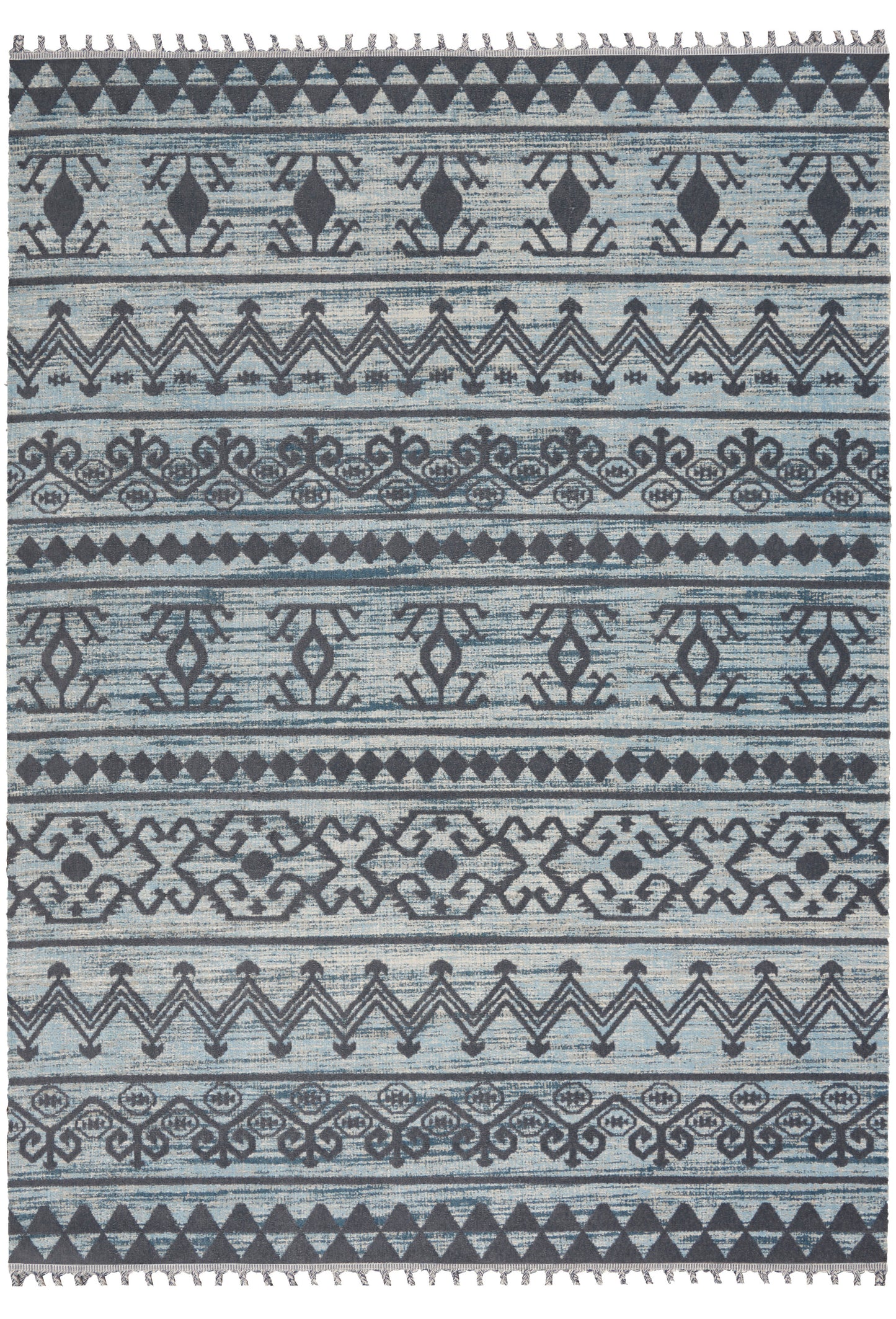 Nourison Home Asilah  Light Blue Charcoal  Contemporary