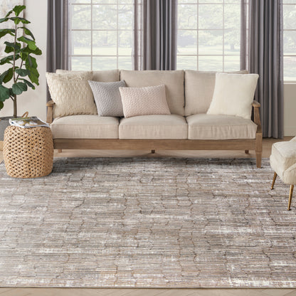 Nourison Home Sustainable Trends  Ivory Mocha  Contemporary