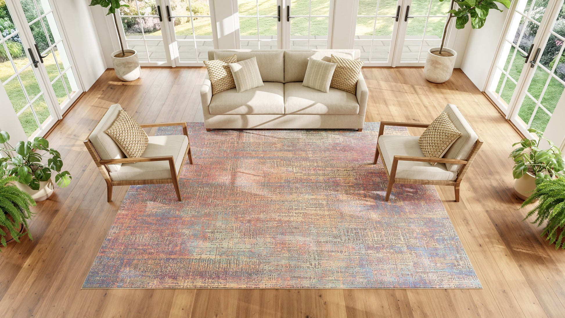 Nourison Home Botanical Washables  Multicolor  Contemporary