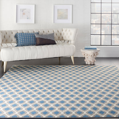 Nourison Home Grafix  Blue  Contemporary