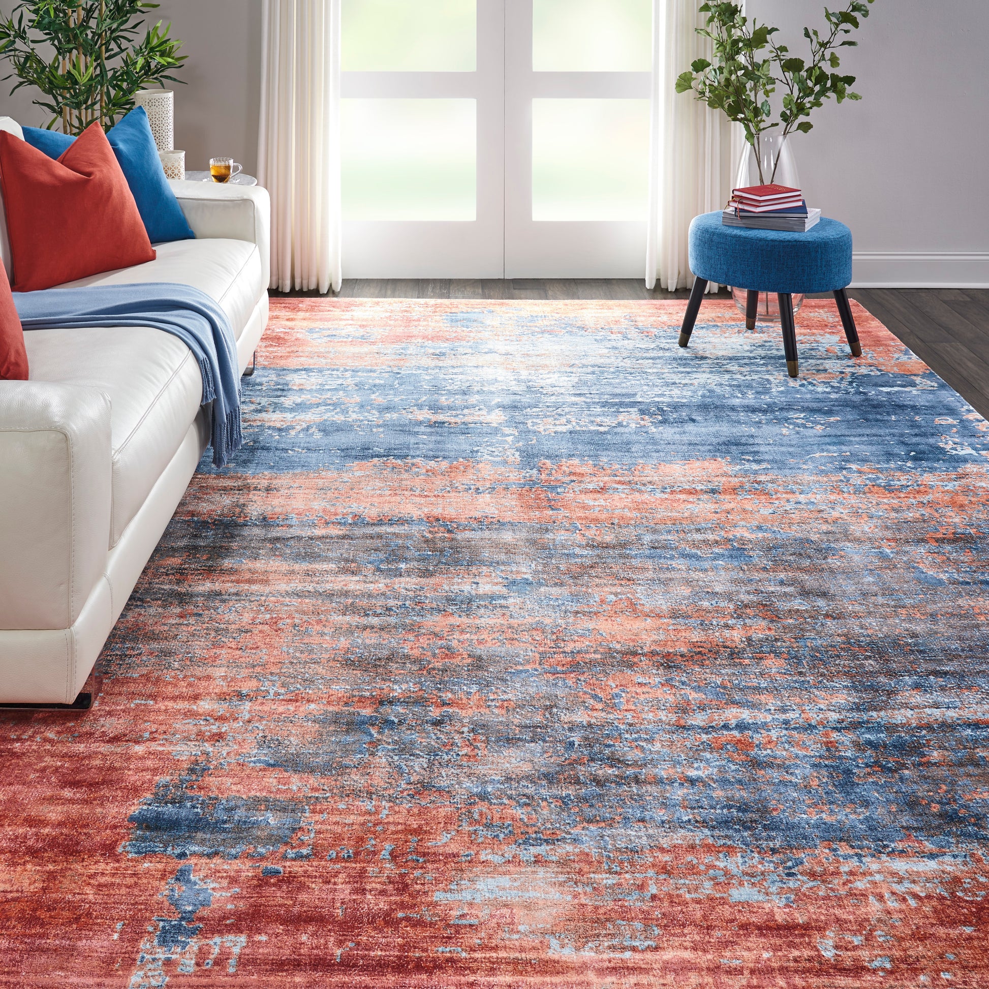 Nourison Home Safari Dreams  Blue Brick  Contemporary