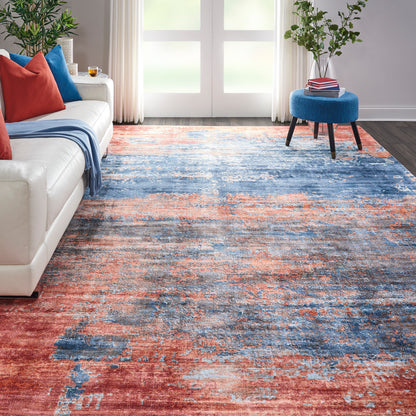 Nourison Home Safari Dreams  Blue Brick  Contemporary