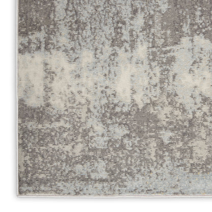 Nourison Home Etchings  Grey Light Blue  Contemporary