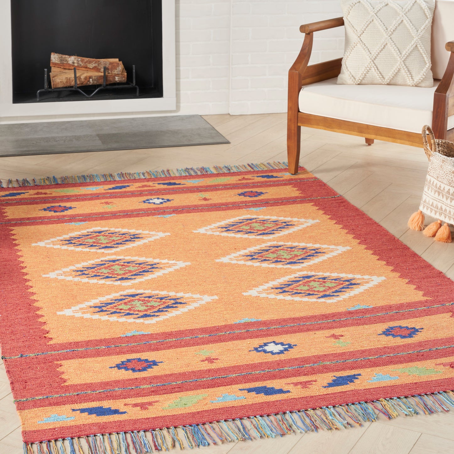 Nourison Home Baja  Orange Red  Transitional