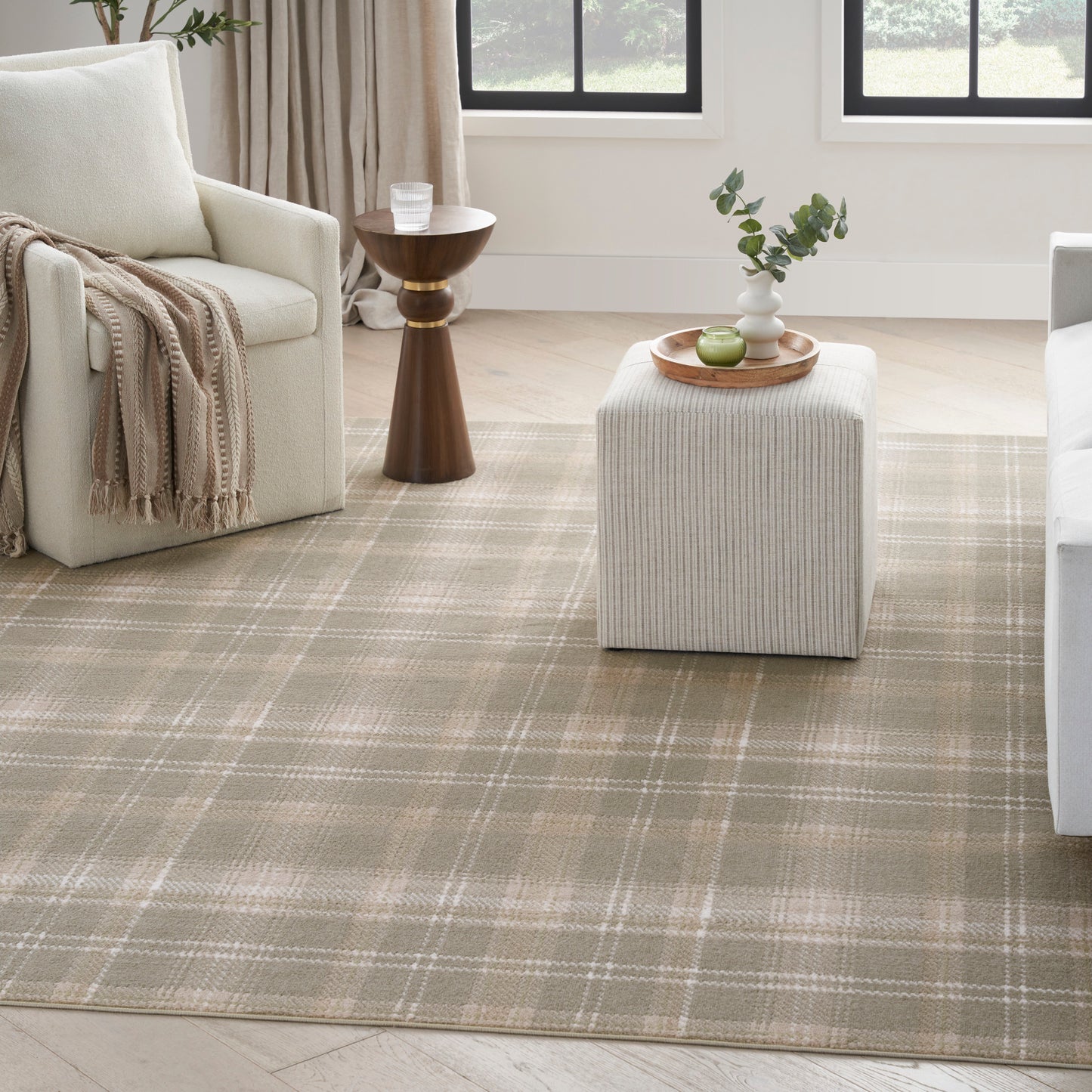 Nourison Home Grafix  Olive  Contemporary