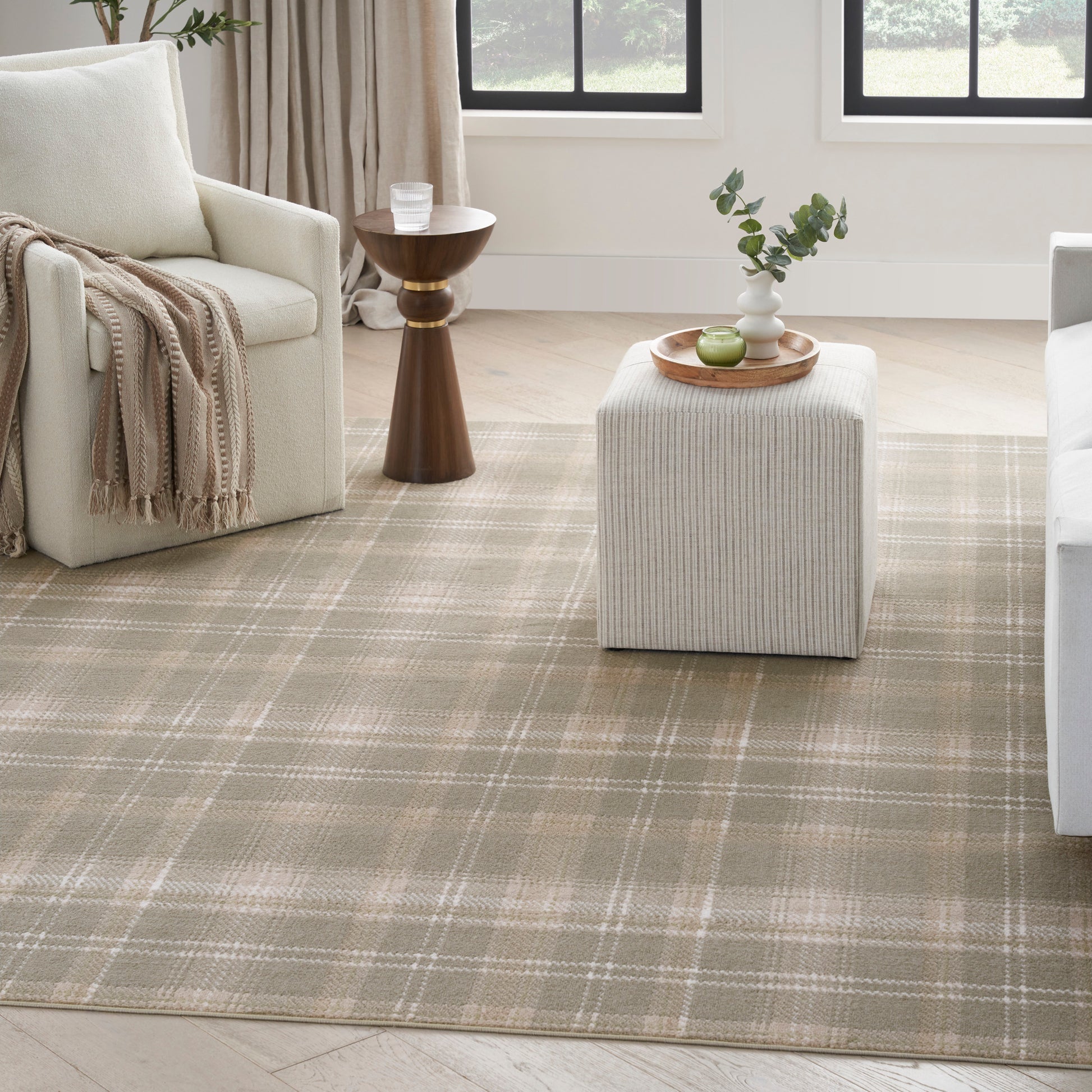 Nourison Home Grafix  Olive  Contemporary