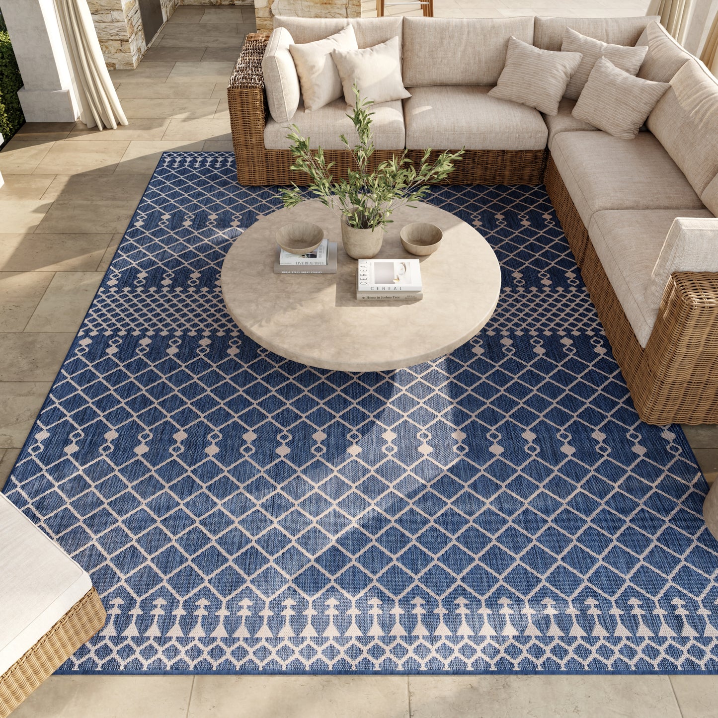 Nourison Home Positano  Navy Blue  Contemporary