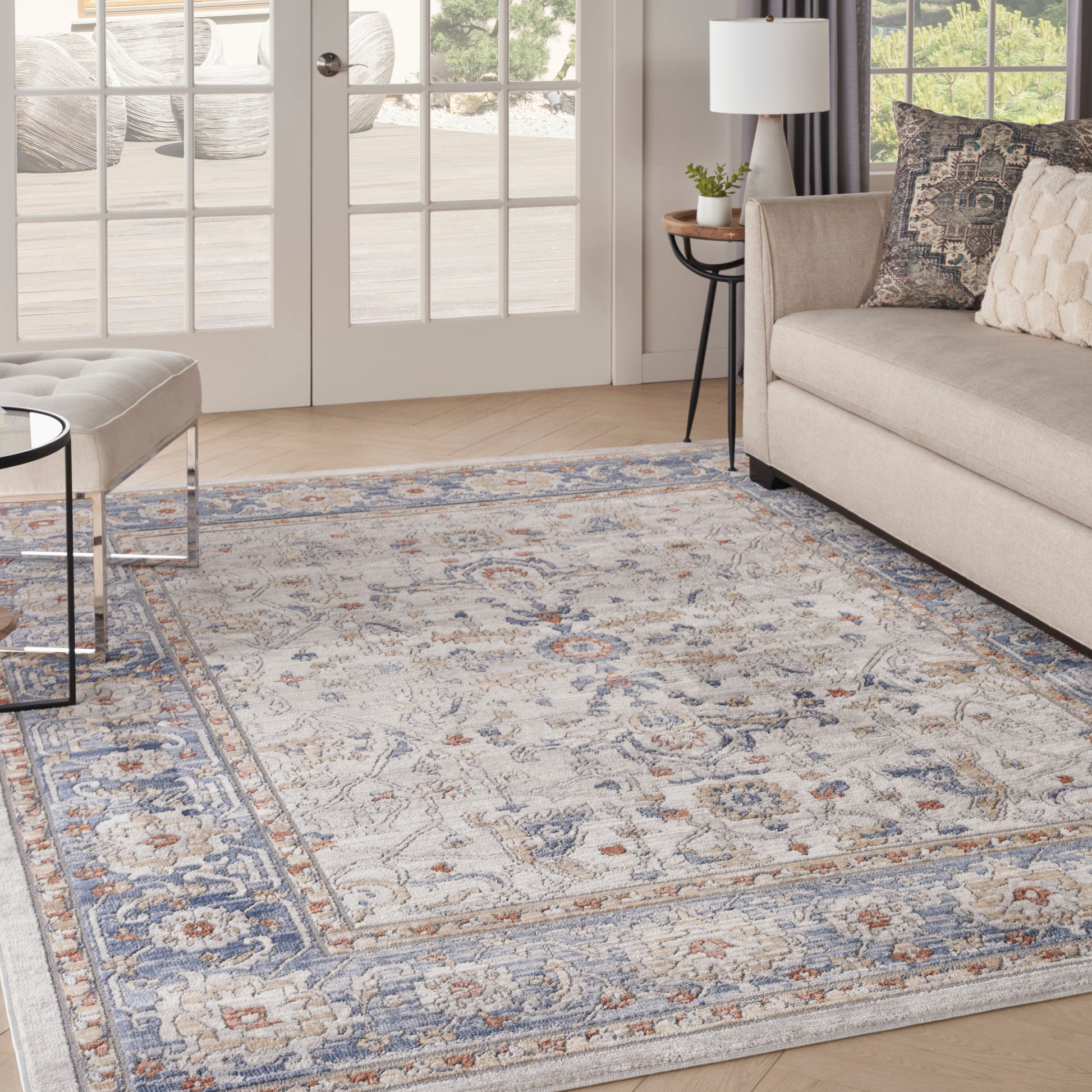 Nourison Home Series 4  Cream Blue  Traditional