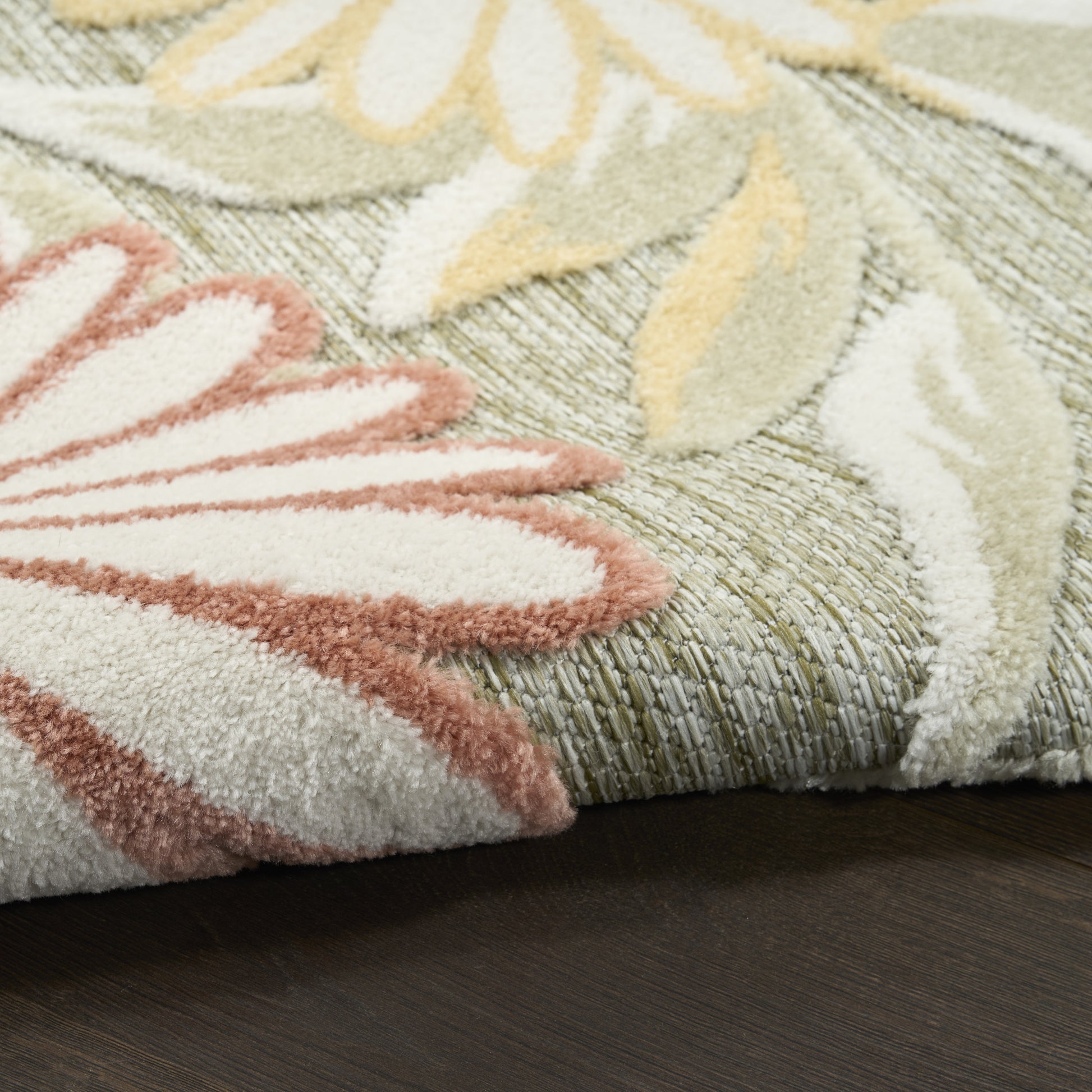 Nourison Home Aloha  Sage Rose  Contemporary