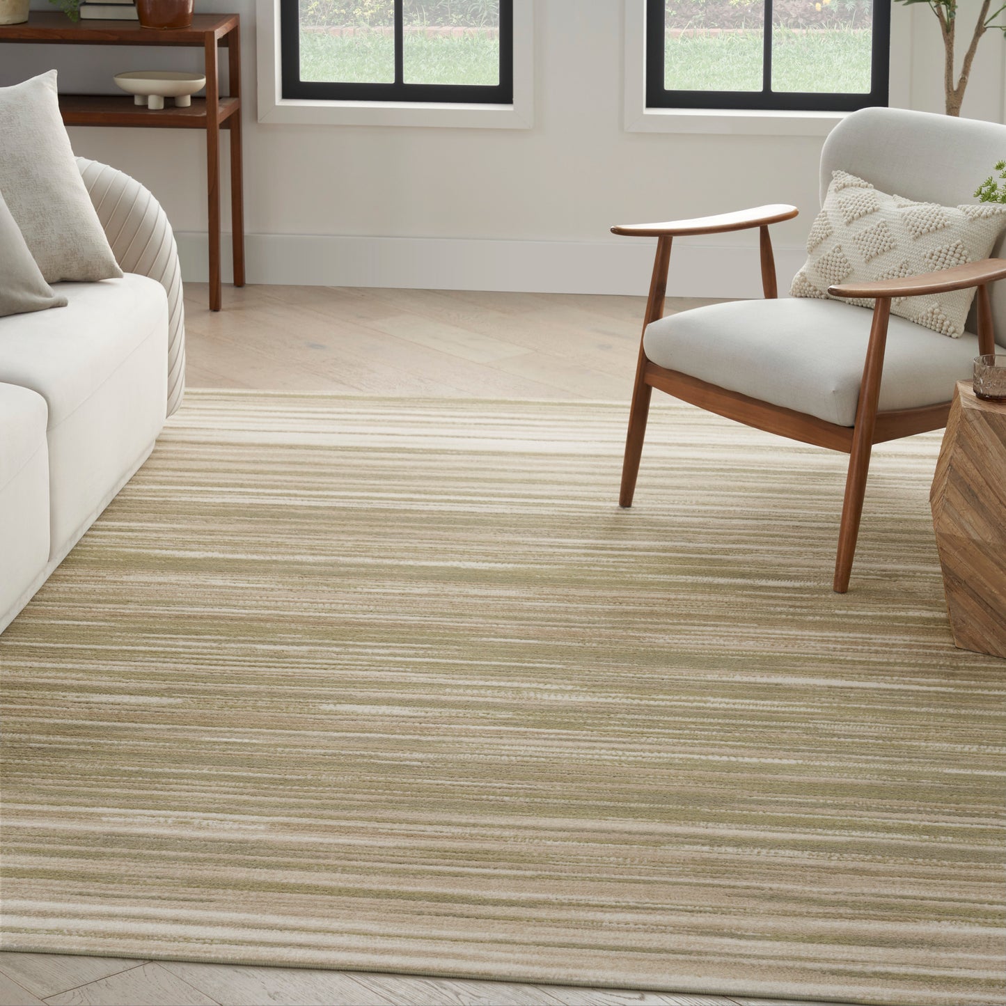 Nourison Home Jubilant  Green Ivory  Contemporary
