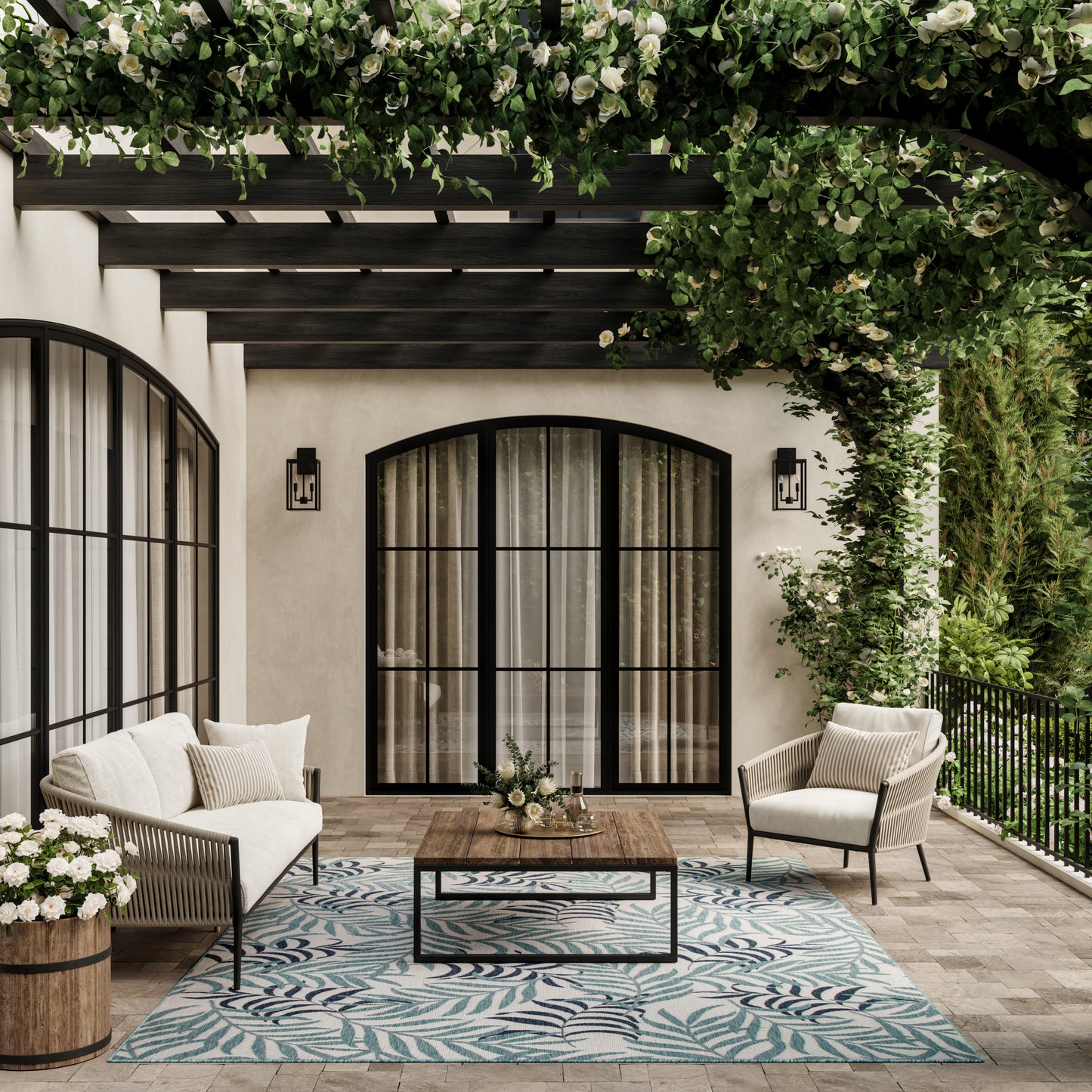 Nourison Home Garden Oasis  Blue  Contemporary