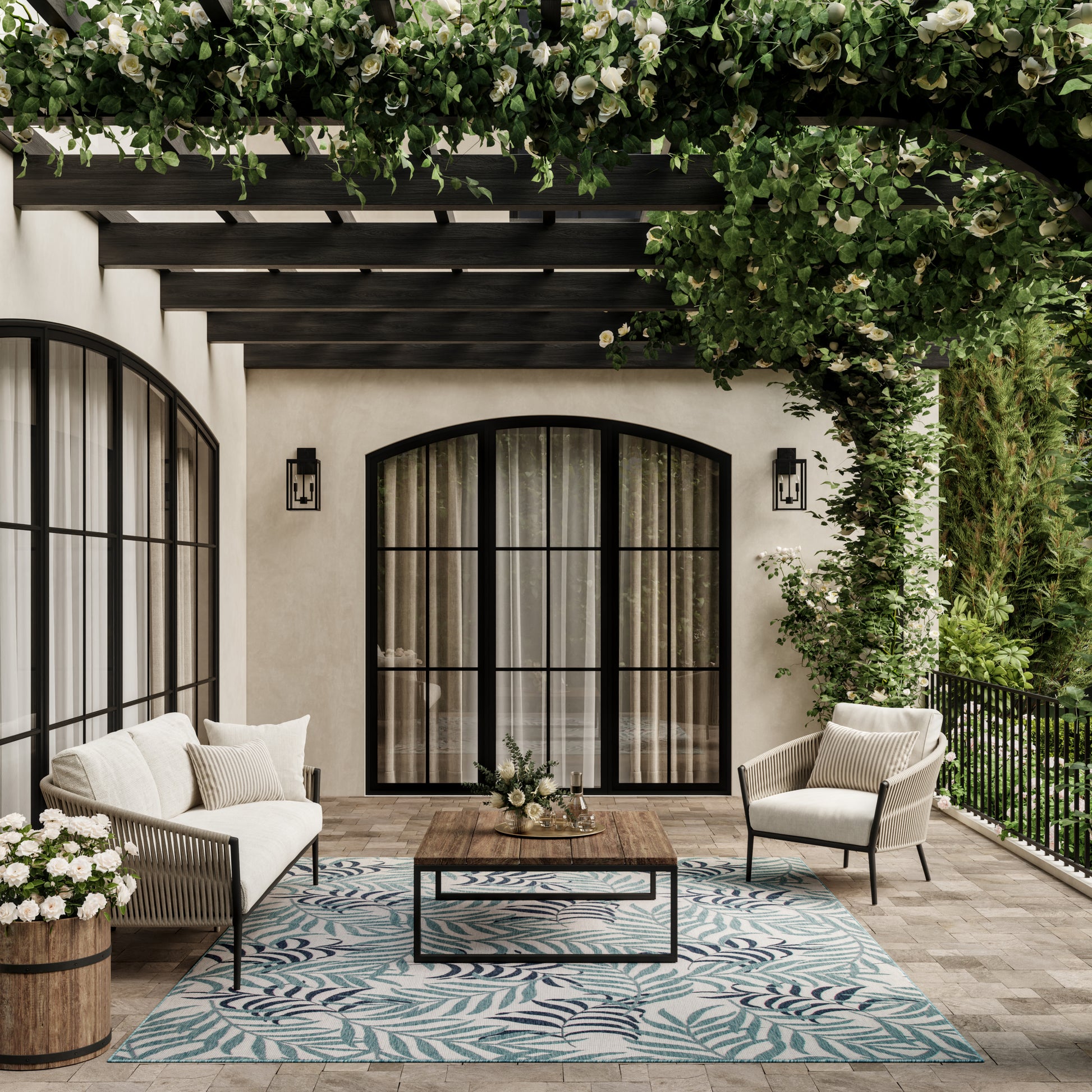 Nourison Home Garden Oasis  Blue  Contemporary