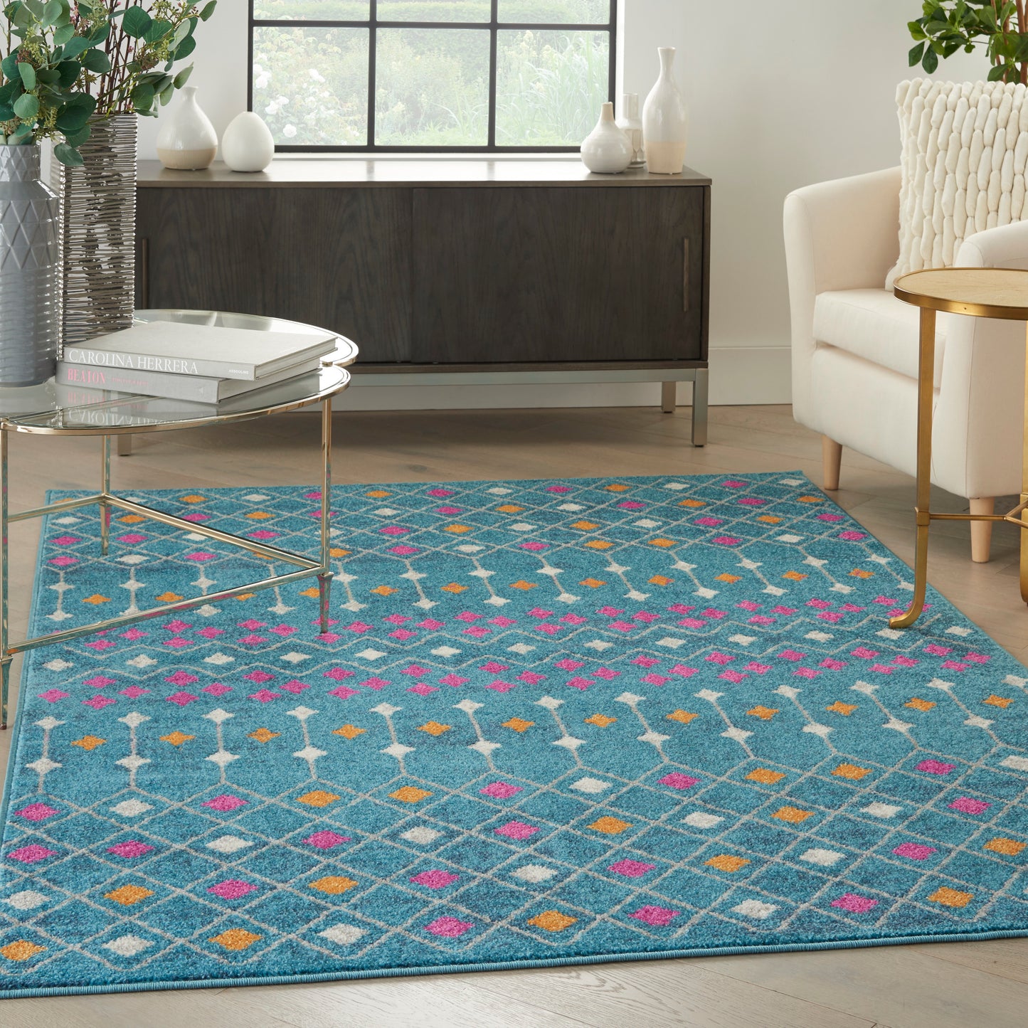 Nourison Home Passion  Blue Multicolor  Transitional