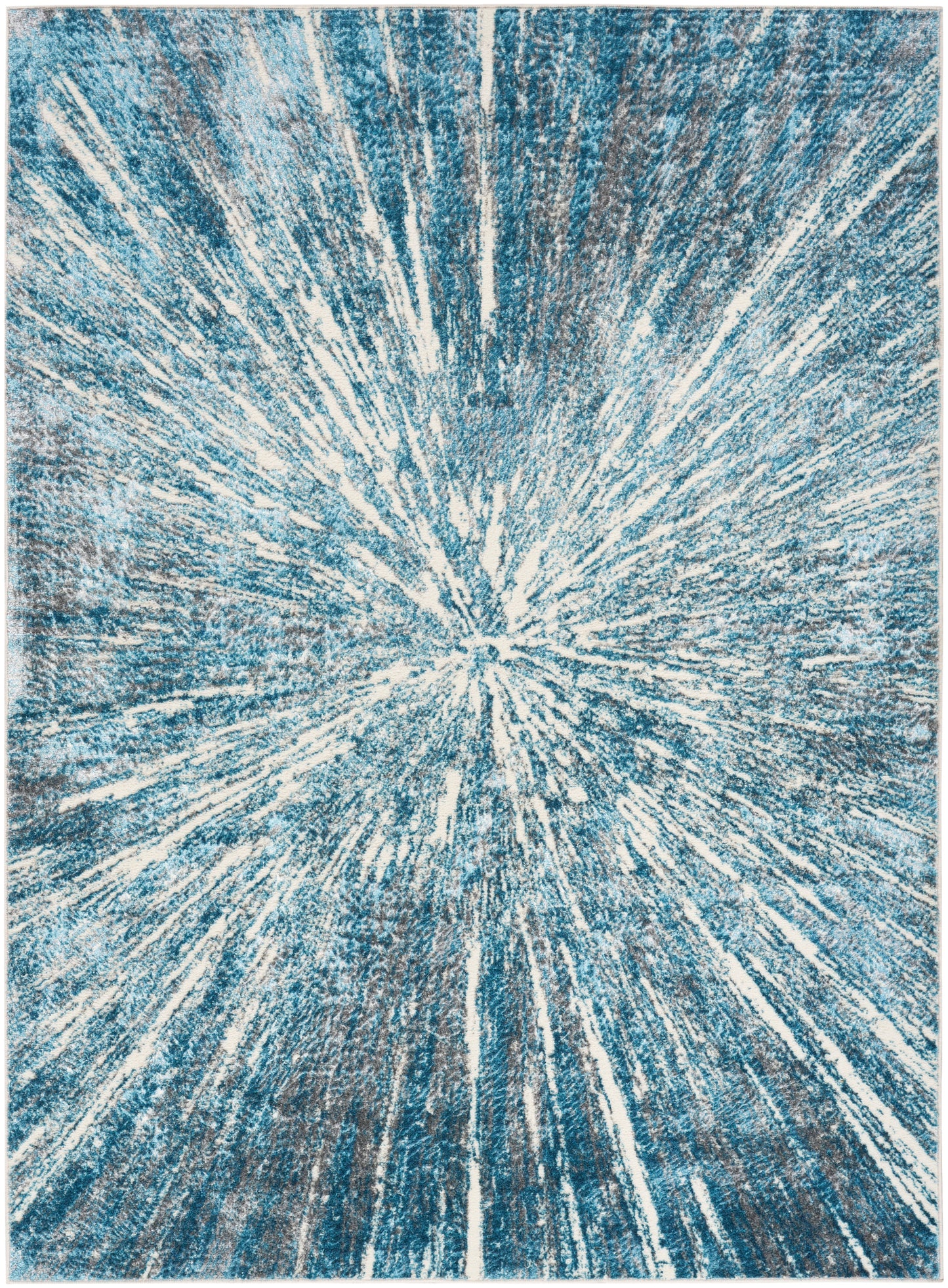 Nourison Home Ambiance AMI01 Blue Silver Contemporary Loom-woven Rug
