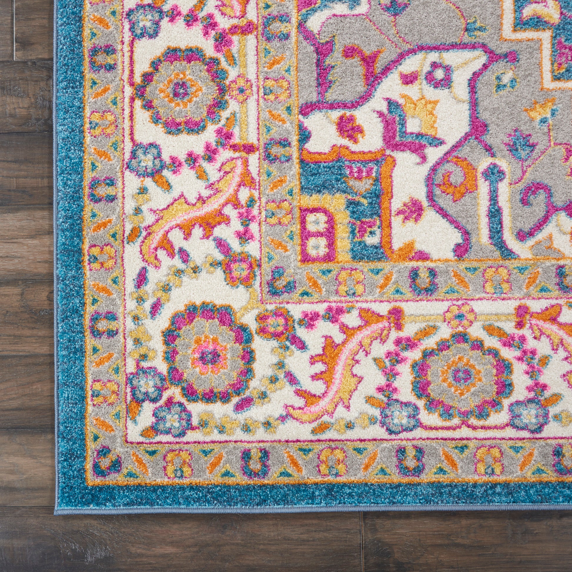 Nourison Home Passion  Teal Multicolor  Transitional
