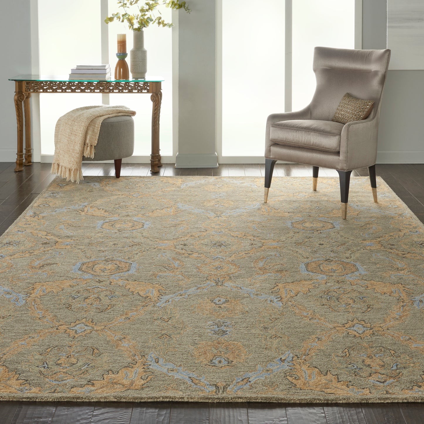 Nourison Home Azura  Taupe Blue  Transitional