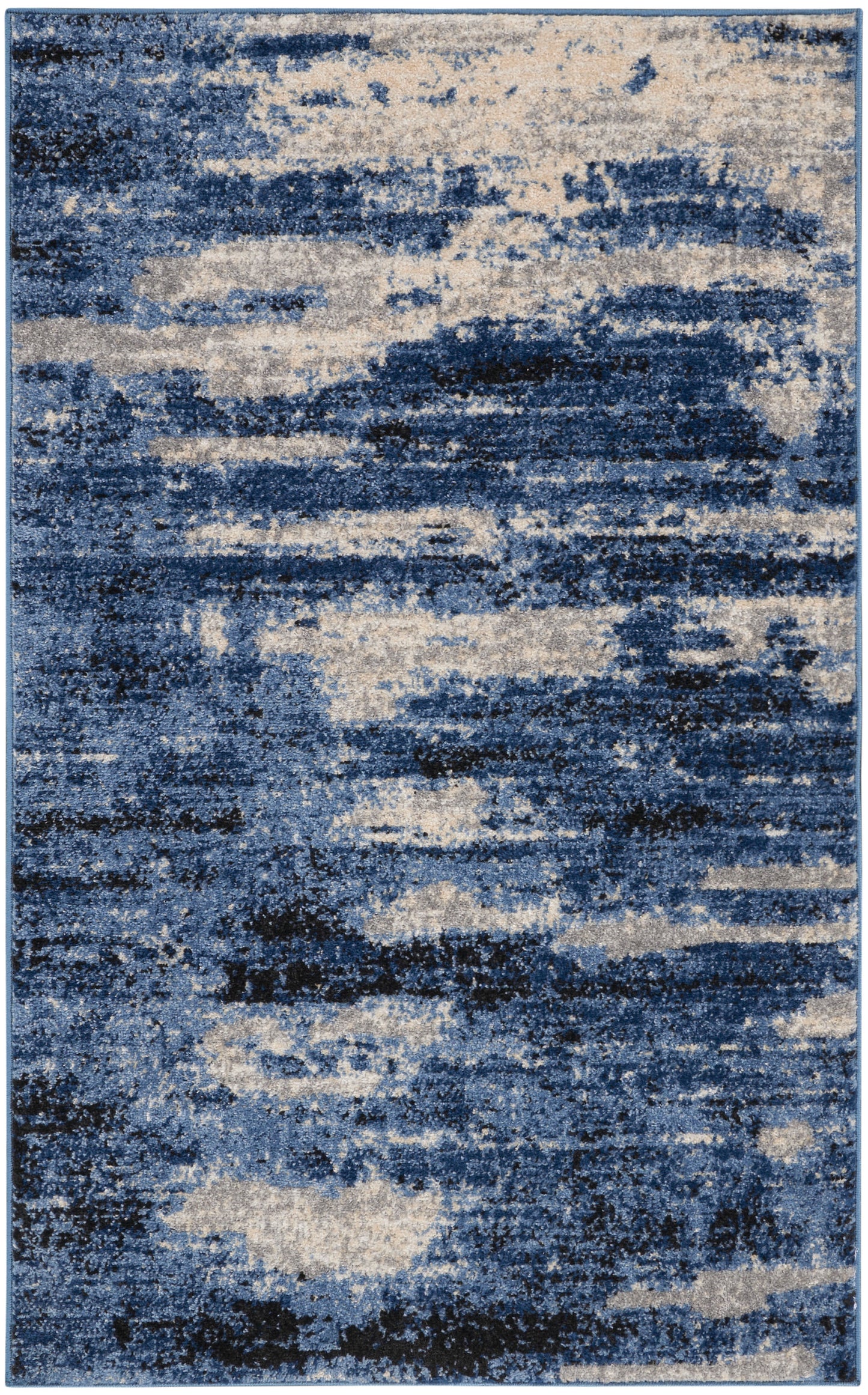 Calvin Klein River Flow RFV01 Blue Grey Contemporary Power-loomed Rug