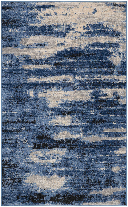 Calvin Klein River Flow RFV01 Blue Grey Contemporary Power-loomed Rug