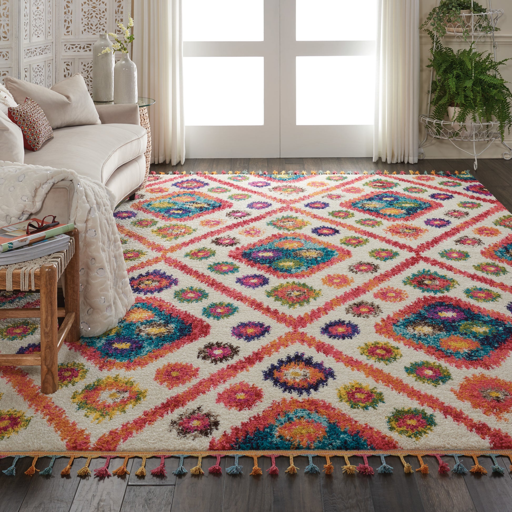 Nourison Home Nomad  Ivory Pink  Transitional