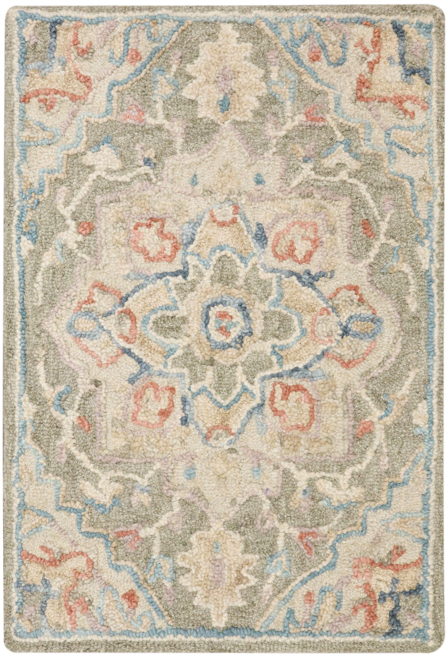 Nourison Home Maison MSO06 Green Ivory Traditional Hand Tufted Rug