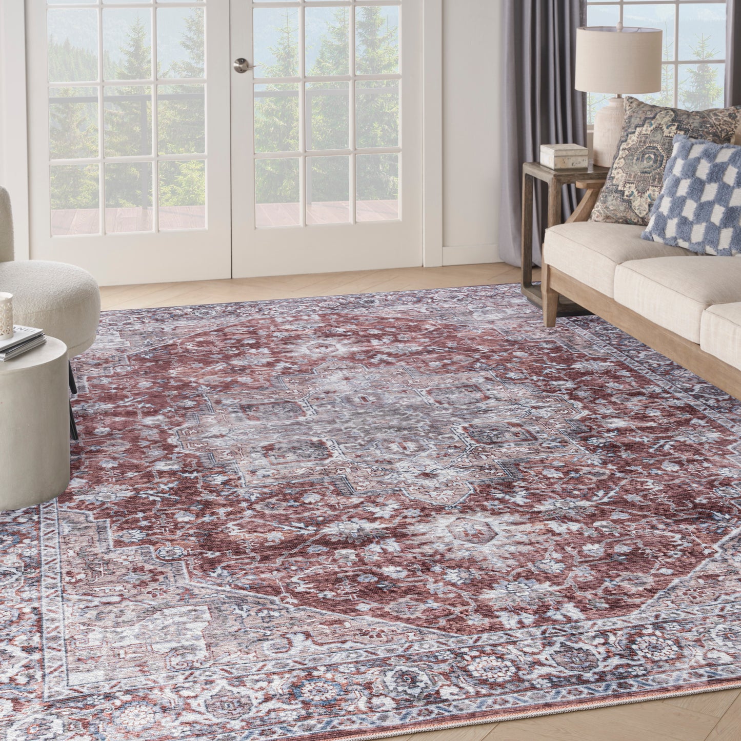 Nourison Home New Concept Washables  Ivory Brick  Traditional