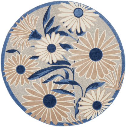 Nourison Home Aloha ALH33 Blue Grey Contemporary Power-loomed Rugs