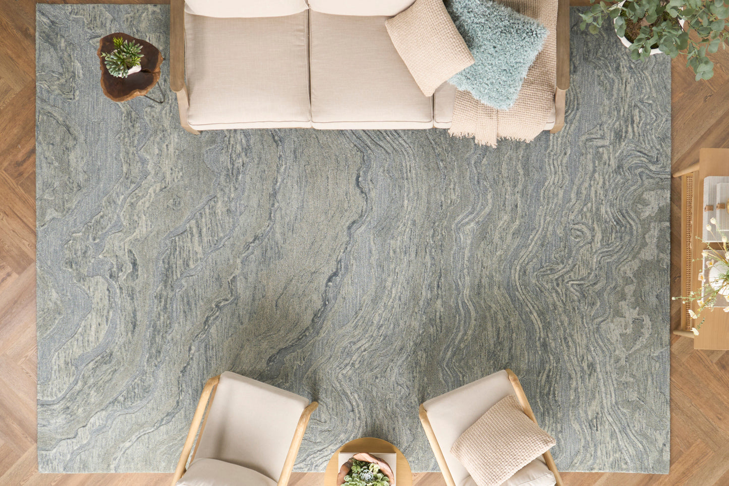 Nourison Home Graceful  Blue  Contemporary