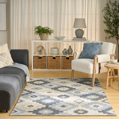 Nourison Home Copenhagen  Ivory Navy  Contemporary