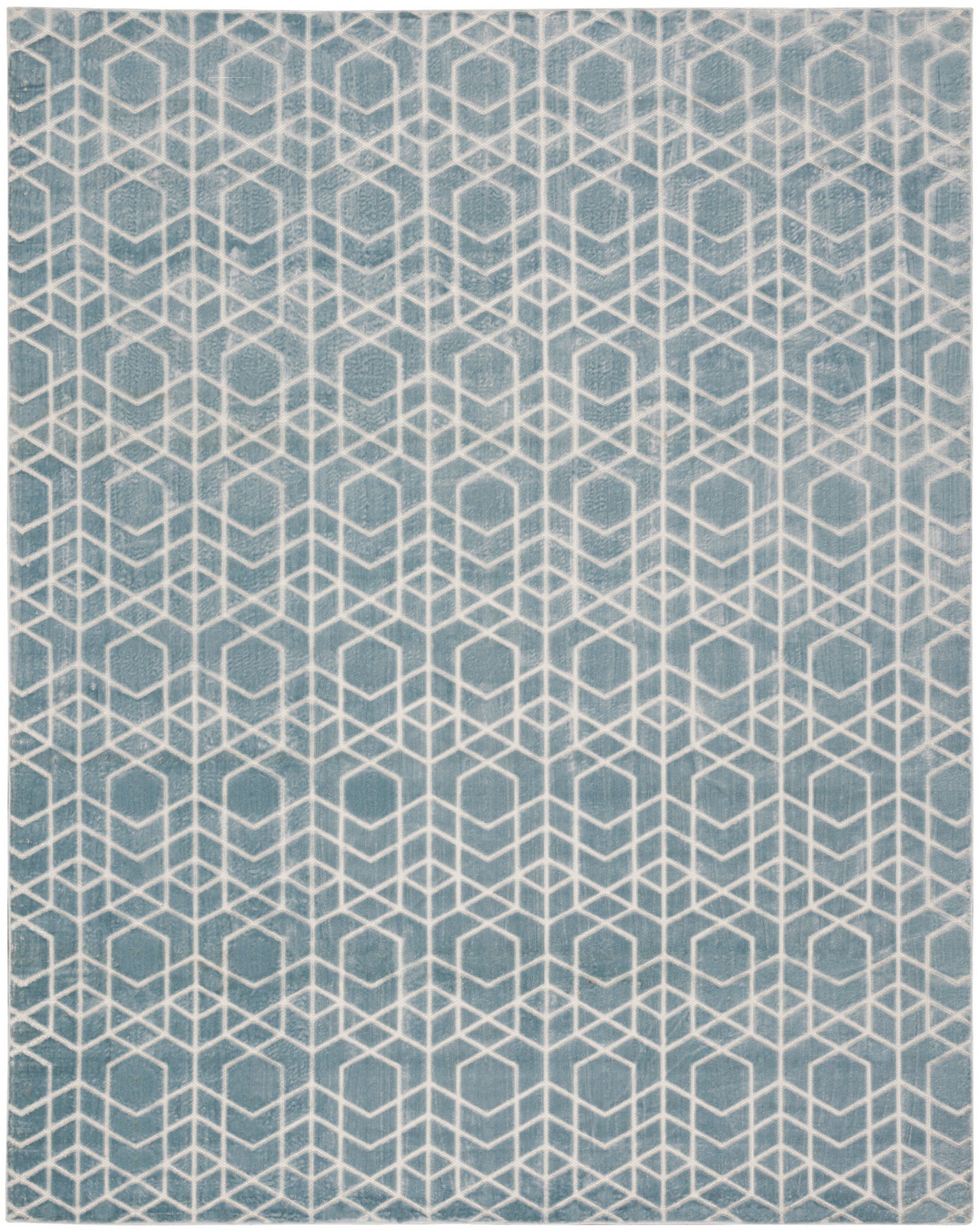 Nourison Home Washable Charm WCH01 Blue Ivory Contemporary Machine Woven Rug