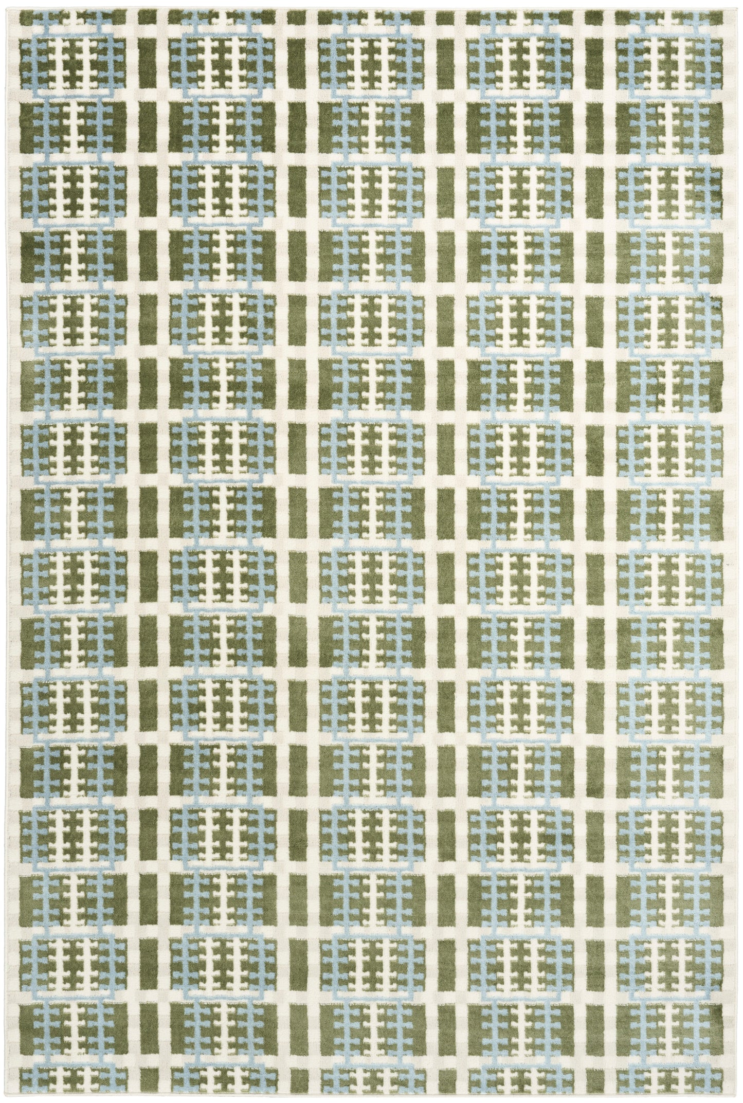 Nourison Home Nordic NRC08 Blue Green Contemporary Power-loomed Rug