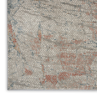 Nourison Home Rustic Textures  Light Grey Rust  Contemporary