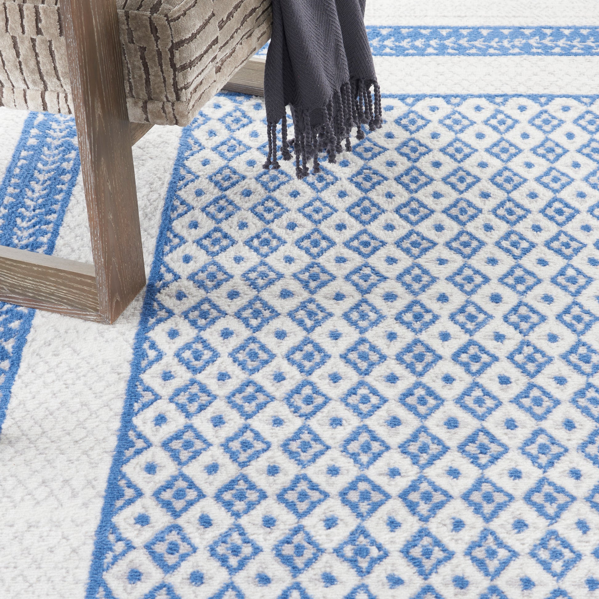 Nourison Home Whimsicle  Ivory Blue  Contemporary