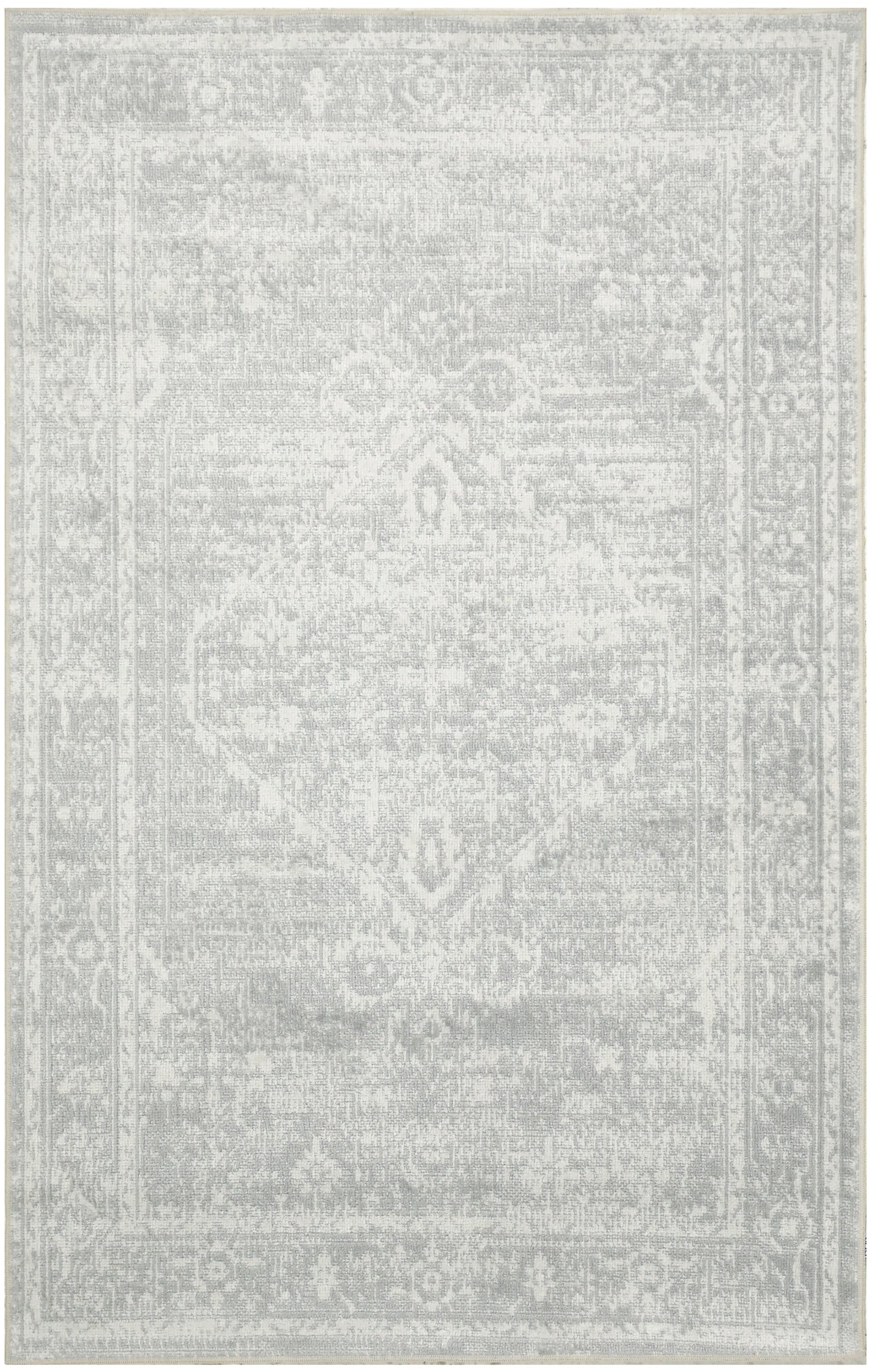 Nourison Home Astra Machine Washable ASW11 Light Grey Traditional Power-loomed Rug