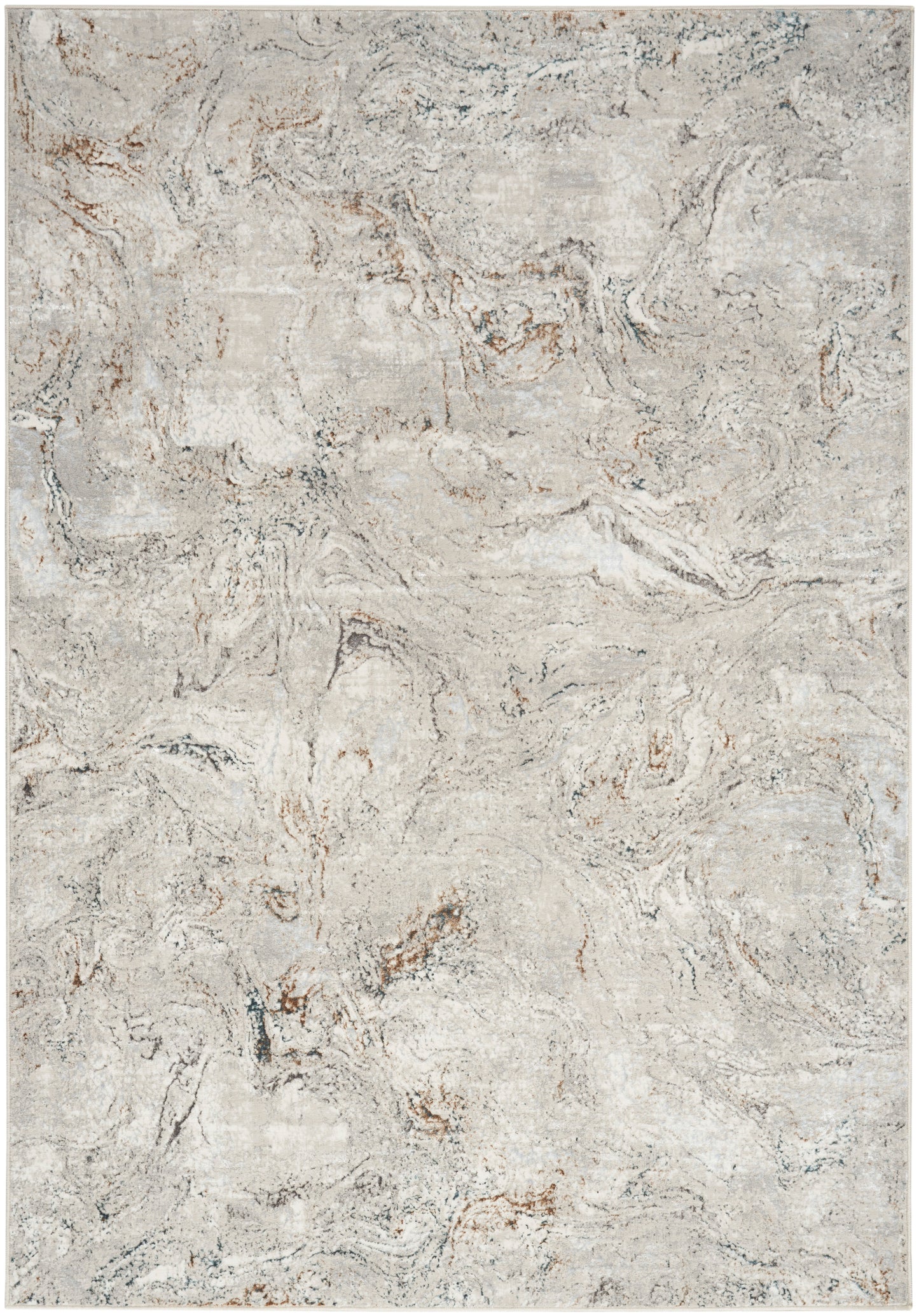 Nourison Home Glitz GLZ20 Grey Multicolor Contemporary Power-loomed Rug