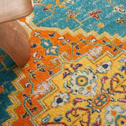 Nourison Home Allur  Turquoise Ivory  Transitional