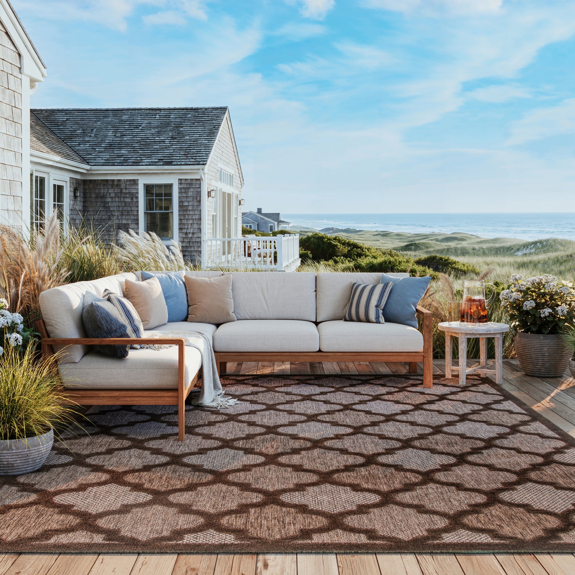 Nourison Home Easy Care  Brown  Contemporary