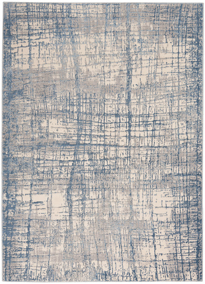 Calvin Klein CK950 Rush CK950 Ivory Blue Contemporary Power-loomed Rug