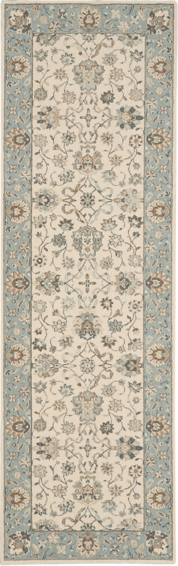 Nourison Home Living Treasures LI16 Ivory Aqua Traditional Loom-woven Rug