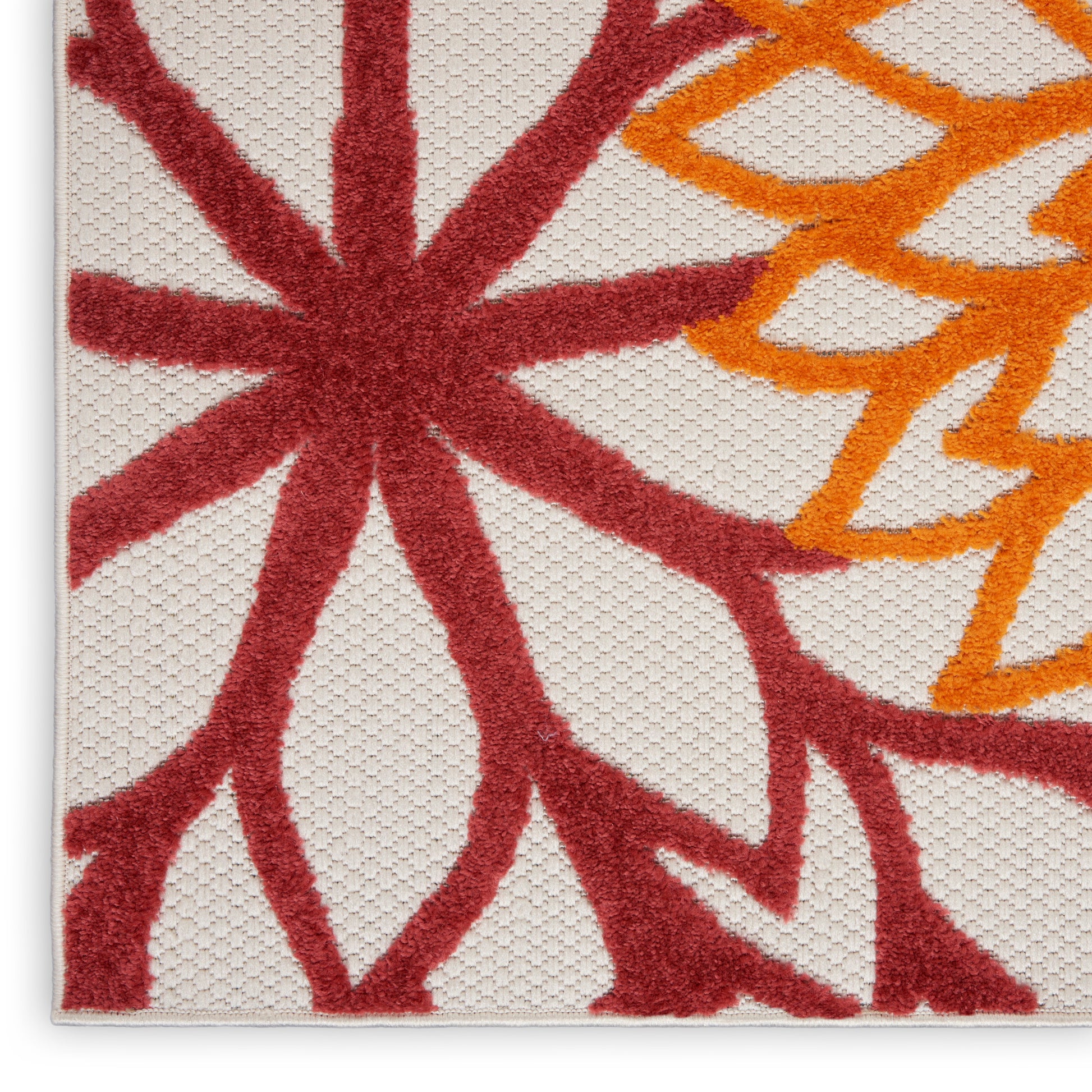 Nourison Home Aloha  Red Multicolor  Contemporary