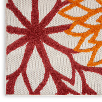 Nourison Home Aloha  Red Multicolor  Contemporary