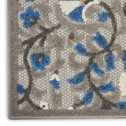 Nourison Home Aloha  Grey Multicolor  Contemporary