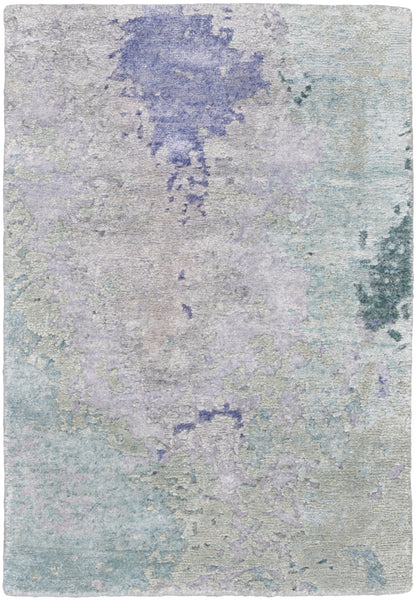 Nourison Home Silk Shadows SHA22 Blue Green Contemporary Hand Knotted Rug