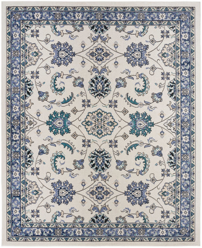 Nourison Home Nourison Essentials NRE05 Ivory Blue Traditional Power-loomed Rug