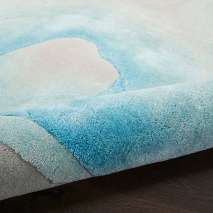 Nourison Home Prismatic  Sea Mist Blue  Contemporary