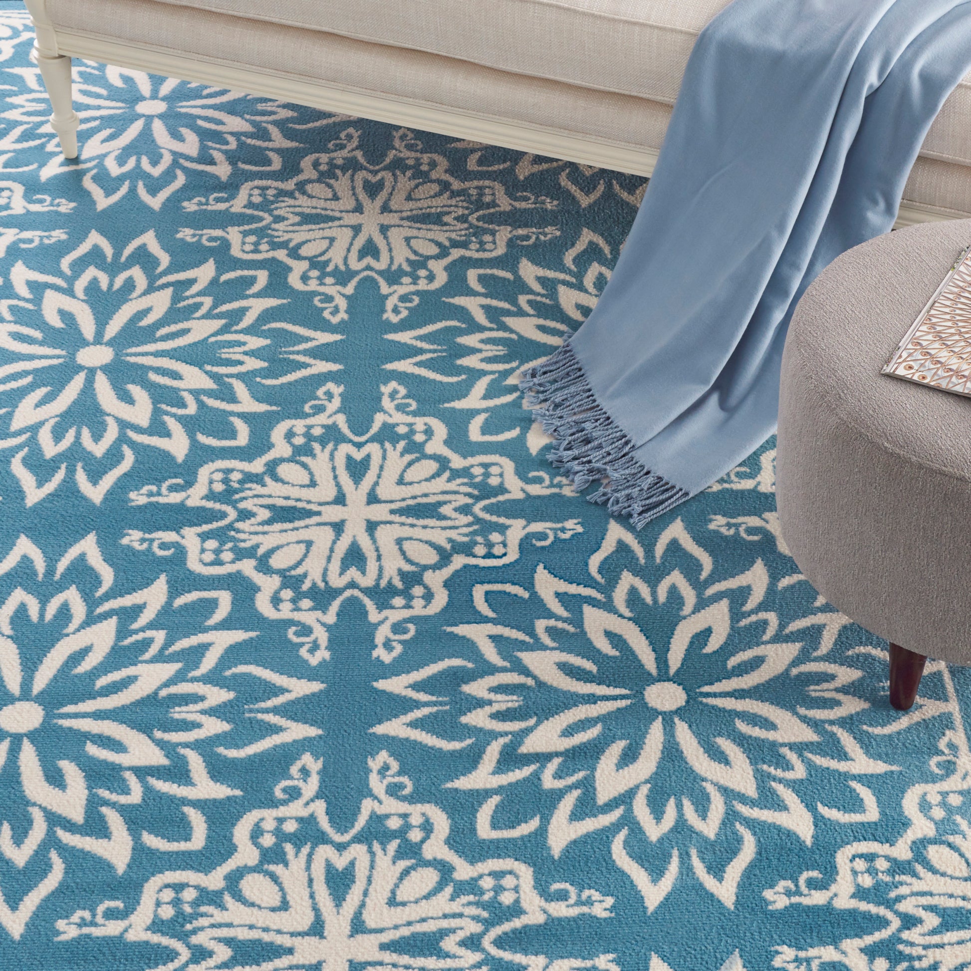 Nourison Home Jubilant  Ivory Blue  Transitional